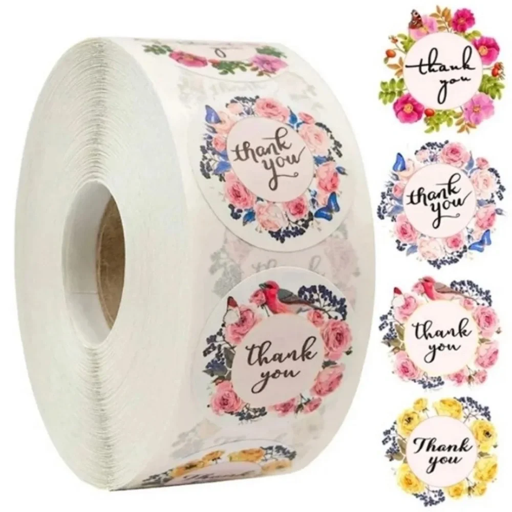 500!! 1-inch Thank You Stickers Packaging